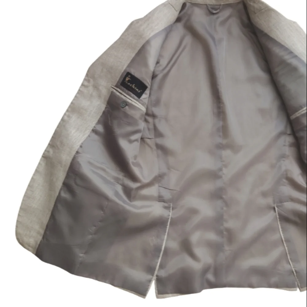 KACHINS Men's Linen Blazer Jacket Custom Made Fully Lined